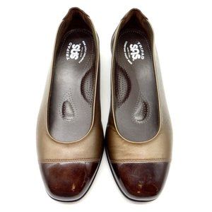 SAS Tripad Brown Leather Dress Casual Comfort Flats Shoes Women's 8.5 W